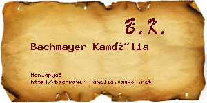 Bachmayer Kamélia névjegykártya